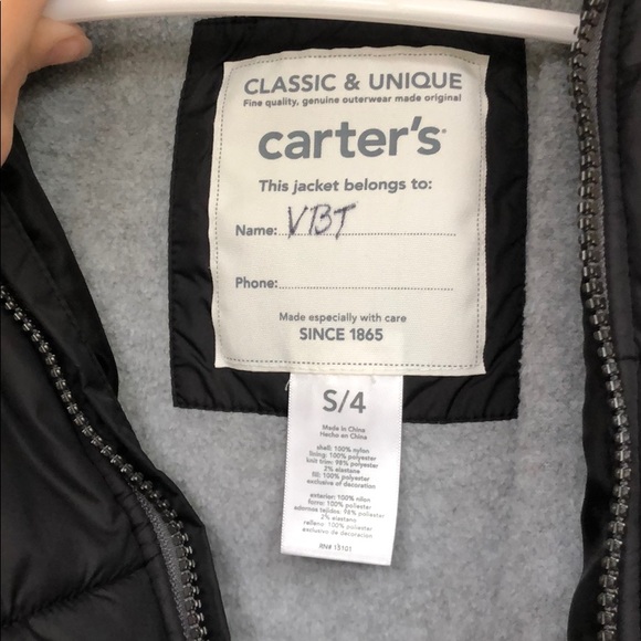 Carter's Black Puffy Coat - Picture 3 of 9